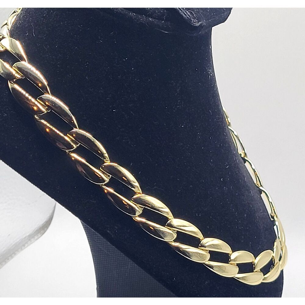 Chunky Minimalist Silvertone Metal Chain Necklace 20in
